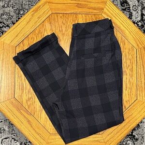 *TOPSHOP* Black x Gray Plaid Cuffed Pants Size 2